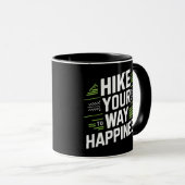 Ga op pad naar geluk, zwart  mok (Voorkant rechts)