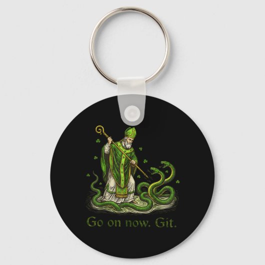 Ga Op St. Patrick's Dag Iers Grappige Heilige Sleutelhanger (Voorkant)