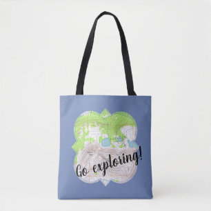 "Ga op verkenning" Topografische kaart Quatrefoil Tote Bag