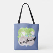 "Ga op verkenning" Topografische kaart Quatrefoil Tote Bag (Achterkant)