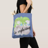 "Ga op verkenning" Topografische kaart Quatrefoil Tote Bag (Dichtbij)