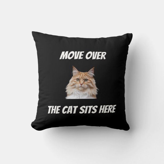 Ga Opzij De Kat Zit Hier Grappige Op Maat Gemaakte Kussen (Voorkant)