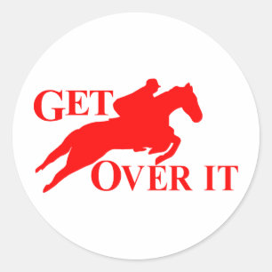 GA OVER HET PAARD HEEN RONDE STICKER