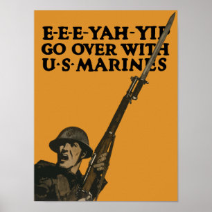 Ga over met mariniers — WWI Poster