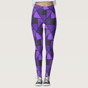 Ga Paars en zwart! Geometrische Yoga Pants Leggings