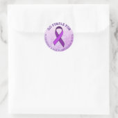 Ga Paars voor de maand van Alzheimer & Brain Aware Ronde Sticker (Tas)
