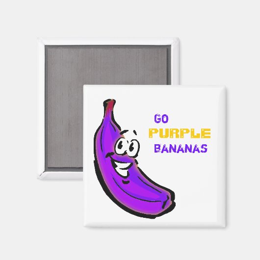 Ga paarse bananen! magneet (Voorkant / Achterkant)
