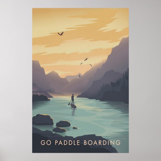 Ga Paddleboarden Reisposter Poster (Voorkant)