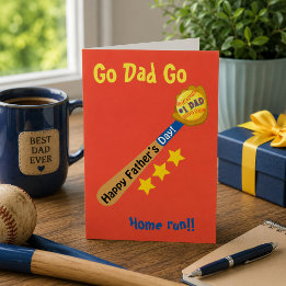 Ga papa ga Gelukkige Vaderdag honkbal homerun Kaart