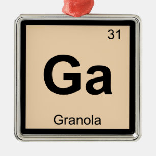 Ga - Periodieke tabelsymbool voor Granola Metalen Ornament