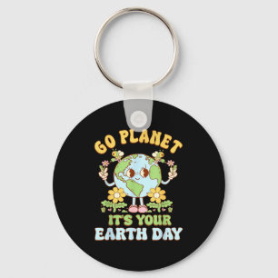 Ga planeet aarde dag 2026 leraar kinderen retro aa sleutelhanger