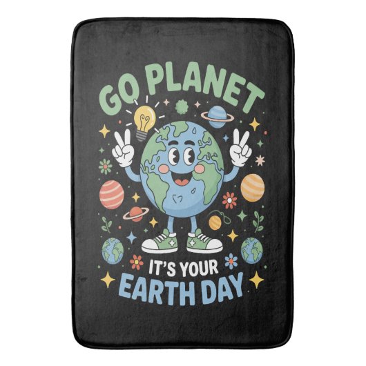 Ga Planete Het Is Jouw Aardedag Badmat (Voorkant Verticaal)