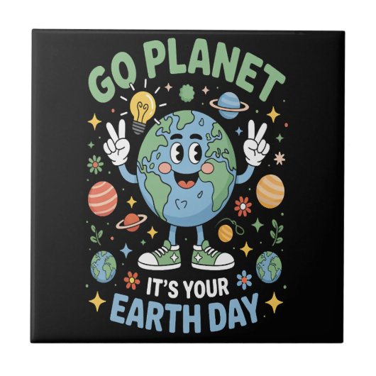 Ga Planete Het Is Jouw Aardedag Tegeltje (Voorkant)