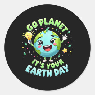 Ga Planeteer Het Is Jouw Aarddag 2025 Leraar Kinde Ronde Sticker