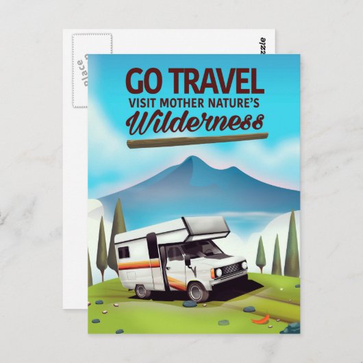 Ga reizen, bezoek moeder naturen Wilderness RV. Briefkaart (Voorkant / Achterkant)