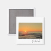 Ga reizen Sunset Ocean Yacht Magnet (Voorkant / Achterkant)