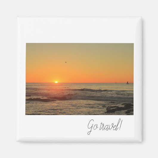 Ga reizen Sunset Ocean Yacht Magnet (Voorkant)