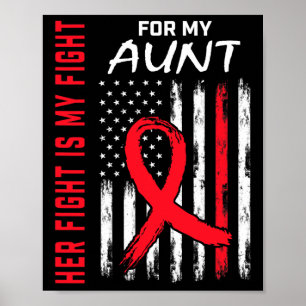 Ga Rode Haar Strijd Tante Hartziekte Bewustzijn Us Poster