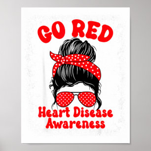 Ga Rode Hartziektebewustzijn Wij dragen rood in fe Poster