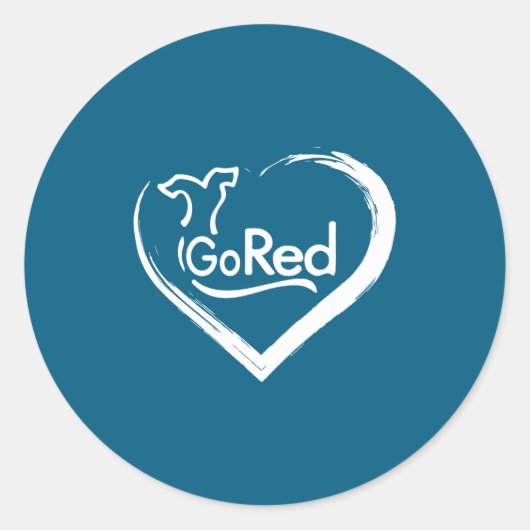 Ga Rode Voor Hartziekten Ronde Sticker (Voorkant)