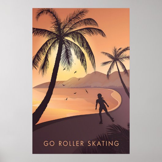 Ga Rollerskaten Reisposter Poster (Voorkant)