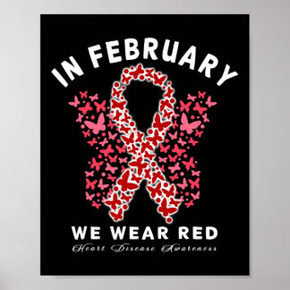Ga Rood in Februari Hartziekte Bewustzijn Gezondhe Poster