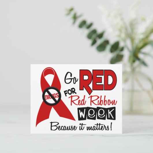 Ga Rood voor de Rode Week van het Lint Briefkaart (Staand voorkant)