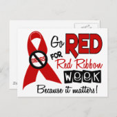 Ga Rood voor de Rode Week van het Lint Briefkaart (Voorkant / Achterkant)