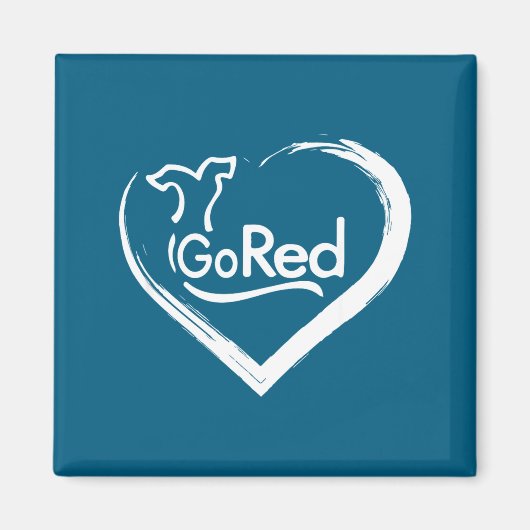 Ga rood voor hartziekten ontwerp magneet (Voorkant)