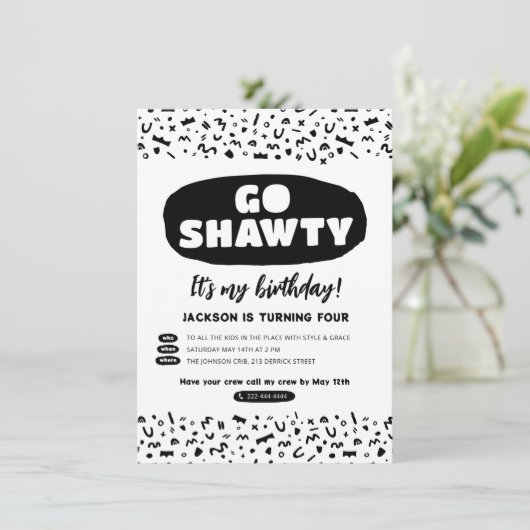Ga Shawty Het is jouw verjaardag, Hip Hop Rap Part Kaart (Staand voorkant)