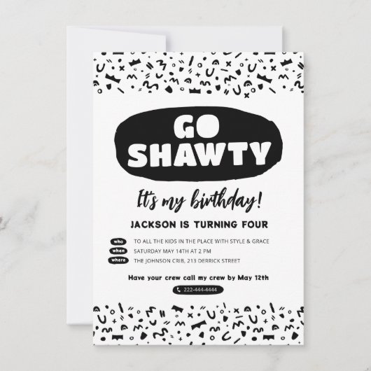 Ga Shawty Het is jouw verjaardag, Hip Hop Rap Part Kaart (Voorkant)