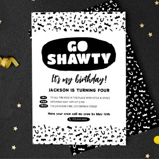 Ga Shawty Het is jouw verjaardag, Hip Hop Rap Part Uitnodiging Briefkaart
