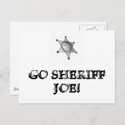 Ga sheriff Joe halen. Briefkaart (Voorkant / Achterkant)