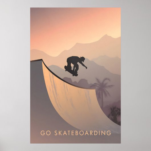 Ga Skateboarden Reisposter Poster (Voorkant)