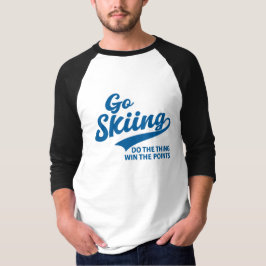Ga Skien – Minimalistisch Wintersporten Typografie T-shirt