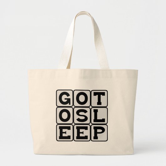 Ga slapen, Bedtime Plea Grote Tote Bag (Voorkant)