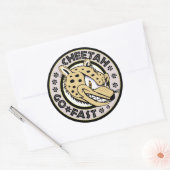 Ga snel Cheetah Ronde Sticker (Envelop)