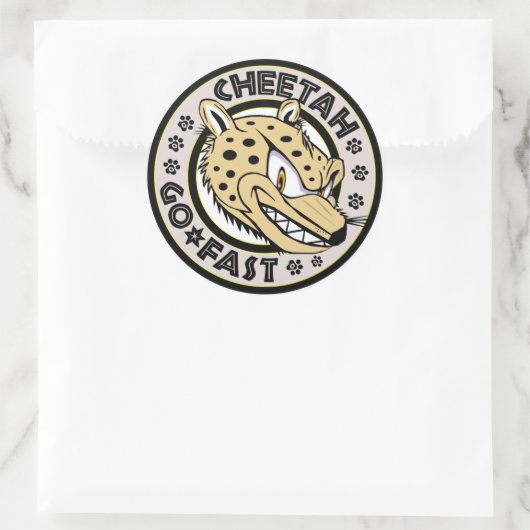 Ga snel Cheetah Ronde Sticker (Tas)