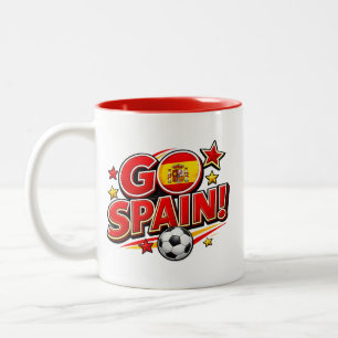 GA SPANJE Voetbal Fan Beker   Patriotisch Spanje V Tweekleurige Koffiemok