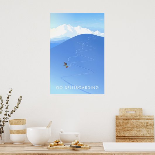 Ga Splitboarden Reisposter Poster (Keuken)