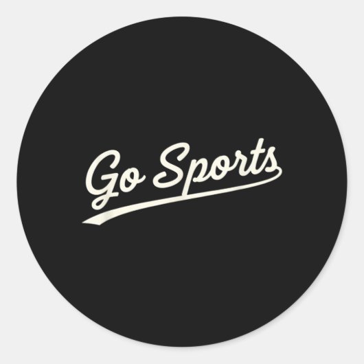 Ga sport grappig voetbal script fan slogan ronde sticker (Voorkant)