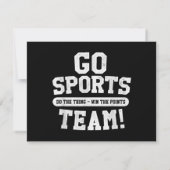 Ga sportteam! Grappige sporten Save The Date (Achterkant)