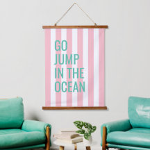 Ga springen in de oceaan roze Cabana Stripe