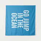 Ga springen in de oceaanblauwe en witte ventilatie wandkleed (Voorkant (horizontaal))