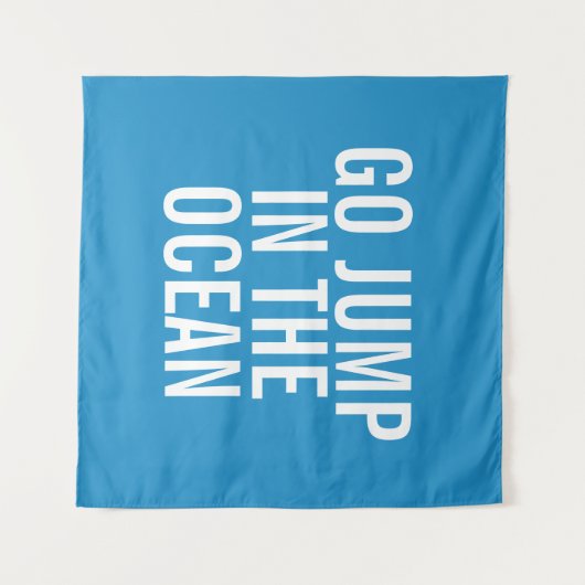 Ga springen in de oceaanblauwe en witte ventilatie wandkleed (Voorkant (horizontaal))