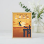 Ga springen in een meer briefkaart (Staand voorkant)