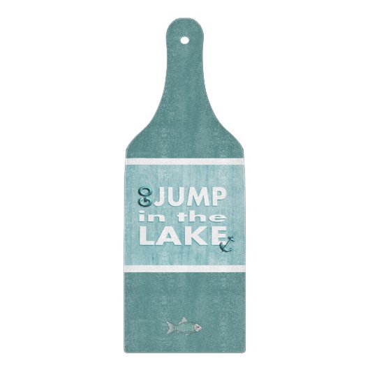 Ga springen in het dampkegelmeer snijplank (Voorkant)