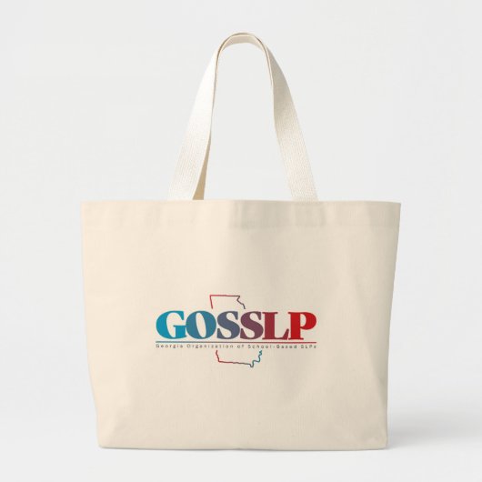 GA SSLP-Logo met overzicht van Georgië Grote Tote Bag (Voorkant)