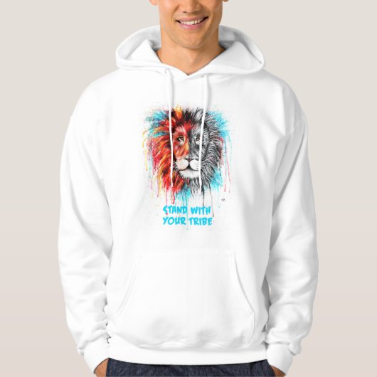 Ga staan met je driezijdige Mannen Hoodie (Voorkant)