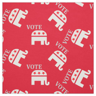 Ga stemmen. Republikeinse Partij Elephant Red Stof